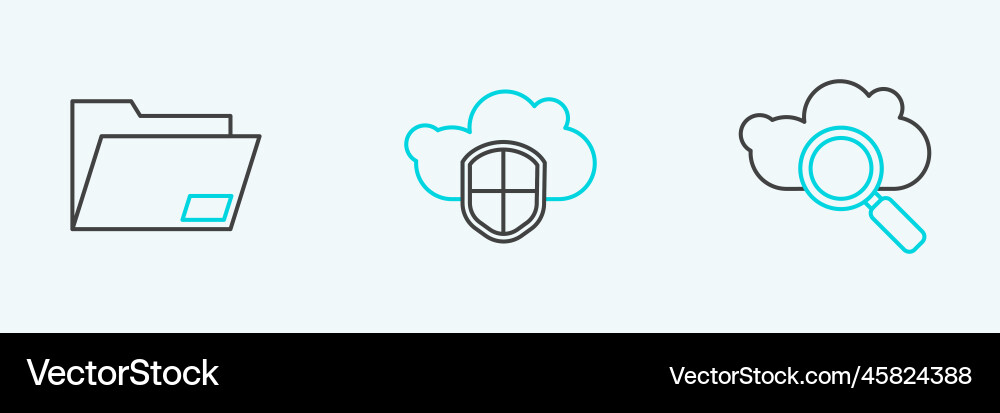 Zeilensuche Cloud Computing Dokumentordner einstellen Zeilensuche Cloud Computing Dokumentordner einstellen vektorbild