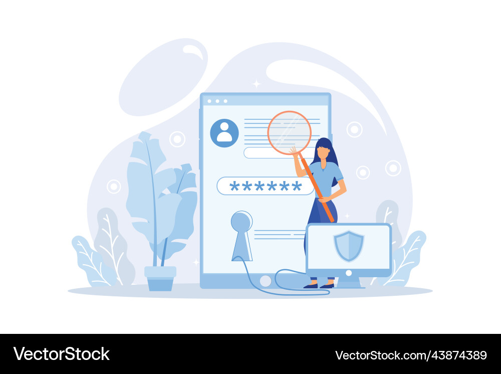 2-step authentication web page for websites vector image