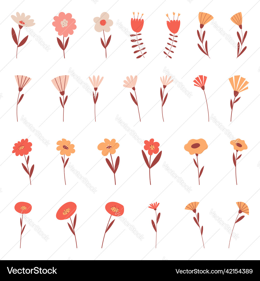 A set of simple colors in boho botanical A set of simple colors in boho botanical vector image