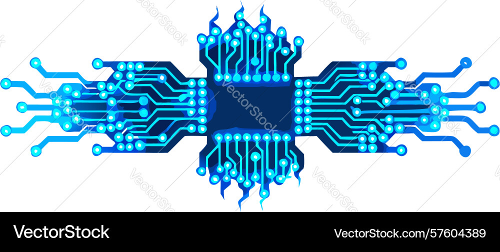 Abstract digital processor chip design vector image