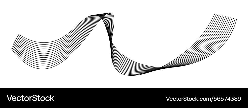 Abstract wave design with flowing lines vector image