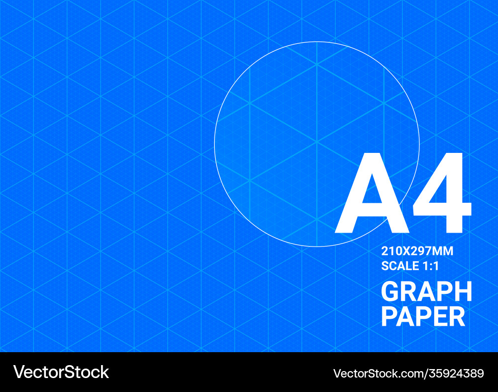 Blueprint Graph Paper A4 Grid vector image