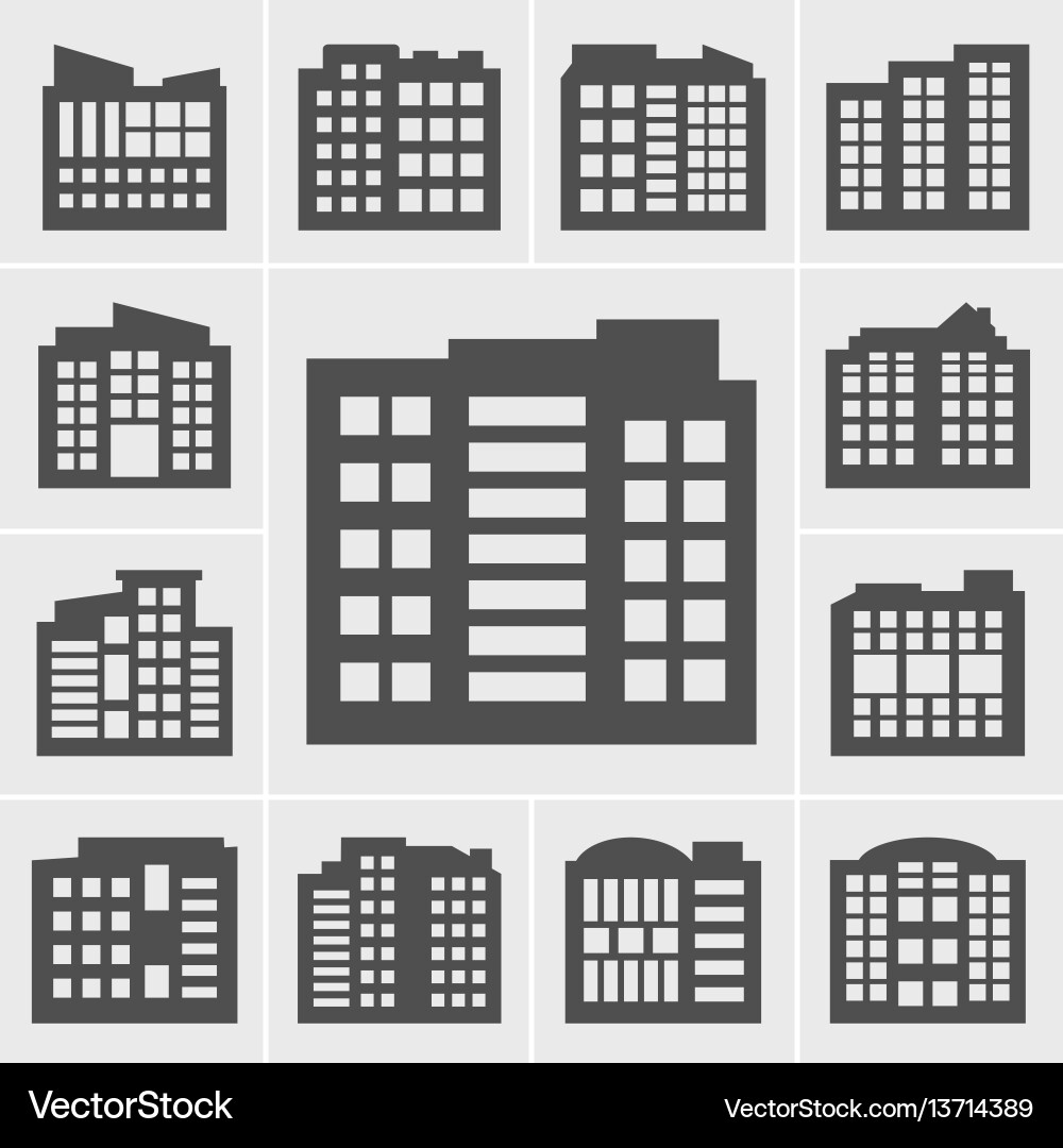 Building icons Building icons vector image