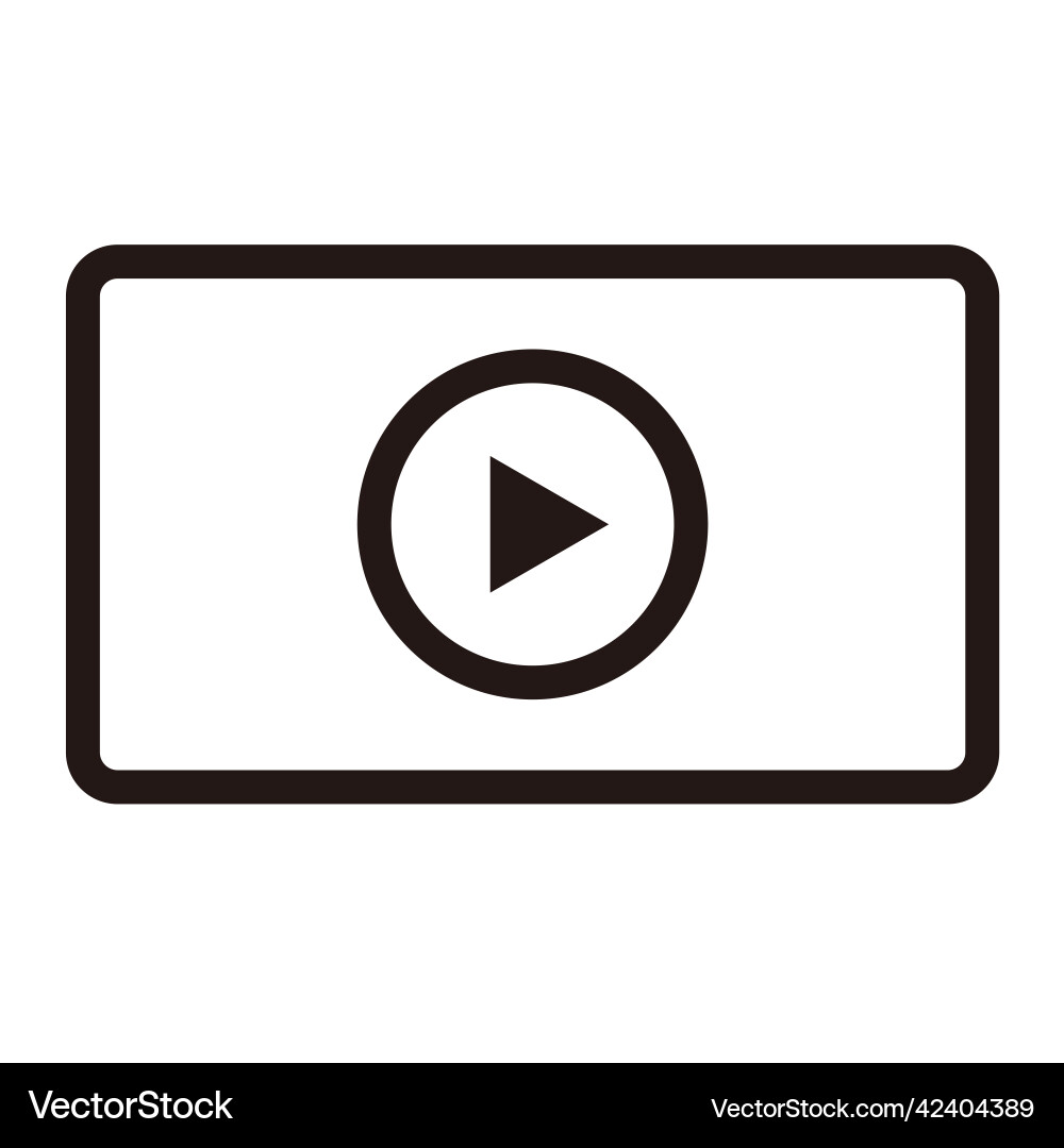 Display and play button icon Display and play button icon vector image