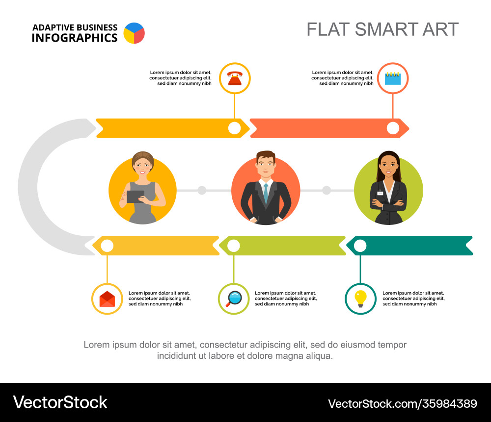 Five steps workflow process chart template vector image