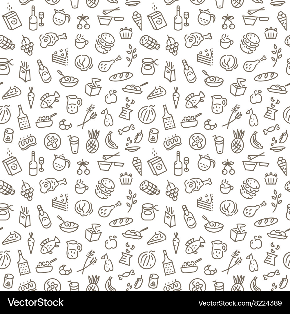 Food seamless background Royalty Free Vector Image