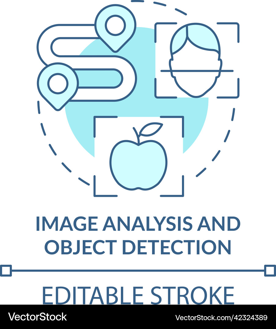 Image analysis and object detection turquoise Image analysis and object detection turquoise vector image