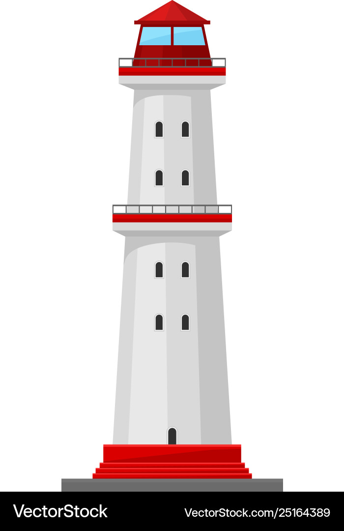 Lighthouse with a platform in middle Lighthouse with a platform in middle vector image