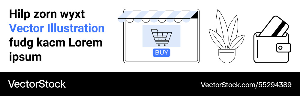 Online shopping concept with cart browse Online shopping concept with cart browse vector image
