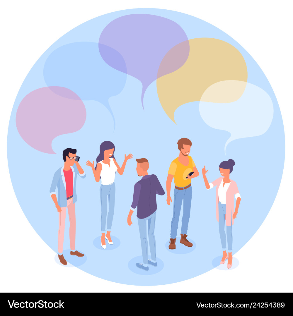 People with speech bubbles Royalty Free Vector Image