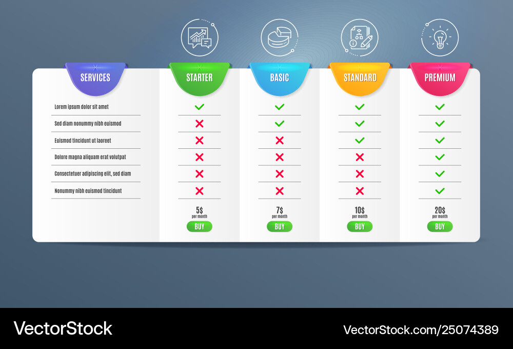 Pie chart accounting and algorithm icons set Pie chart accounting and algorithm icons set vector image