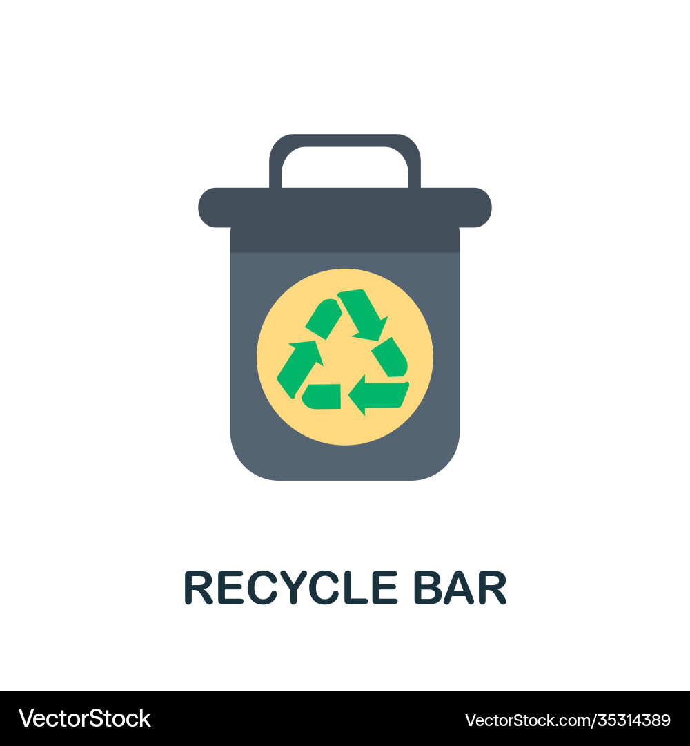 Recycle bar flat icon simple element from save vector image
