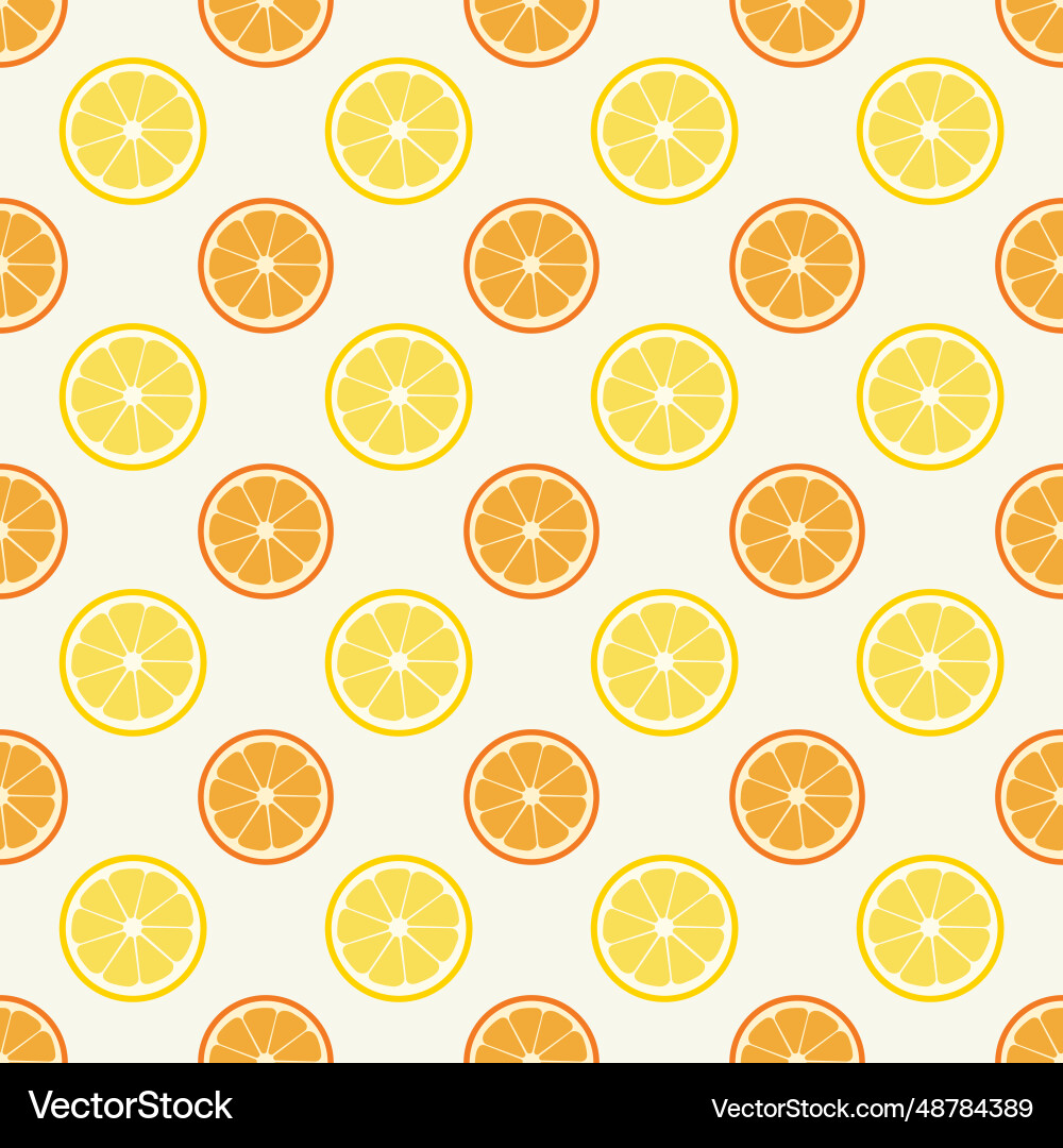 Seamless pattern with orange and lemon slices vector image
