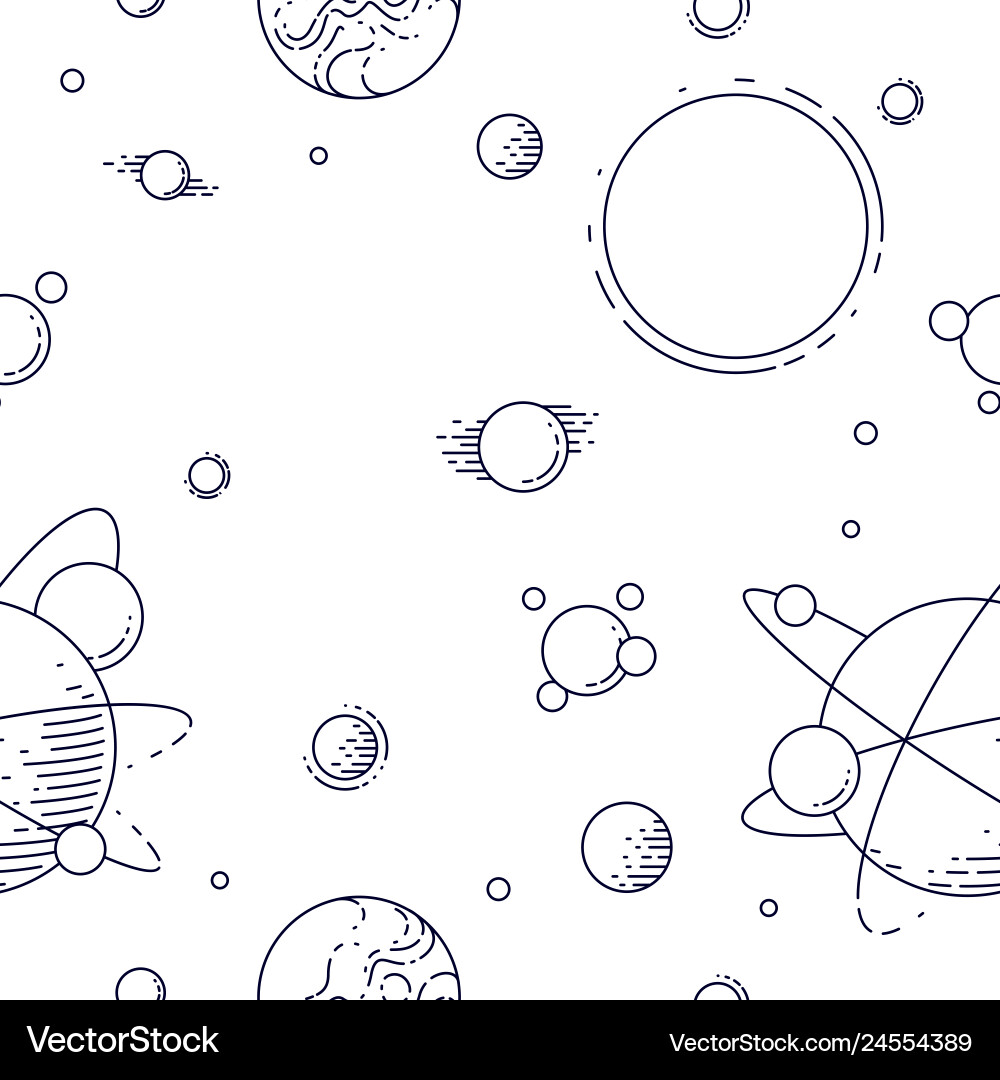 Seamless space background with unknown planets Seamless space background with unknown planets Vector Image