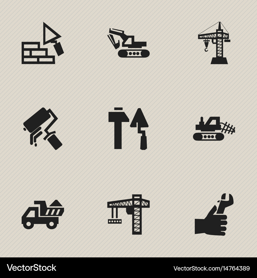 Set of 9 editable structure icons includes vector image