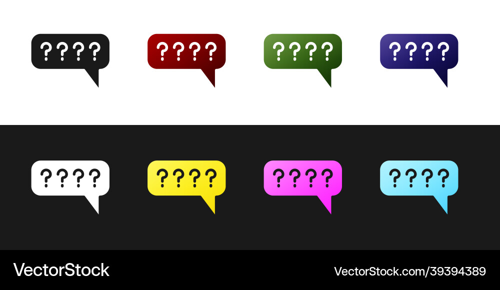 Set speech bubbles with question icon isolated Set speech bubbles with question icon isolated vector image