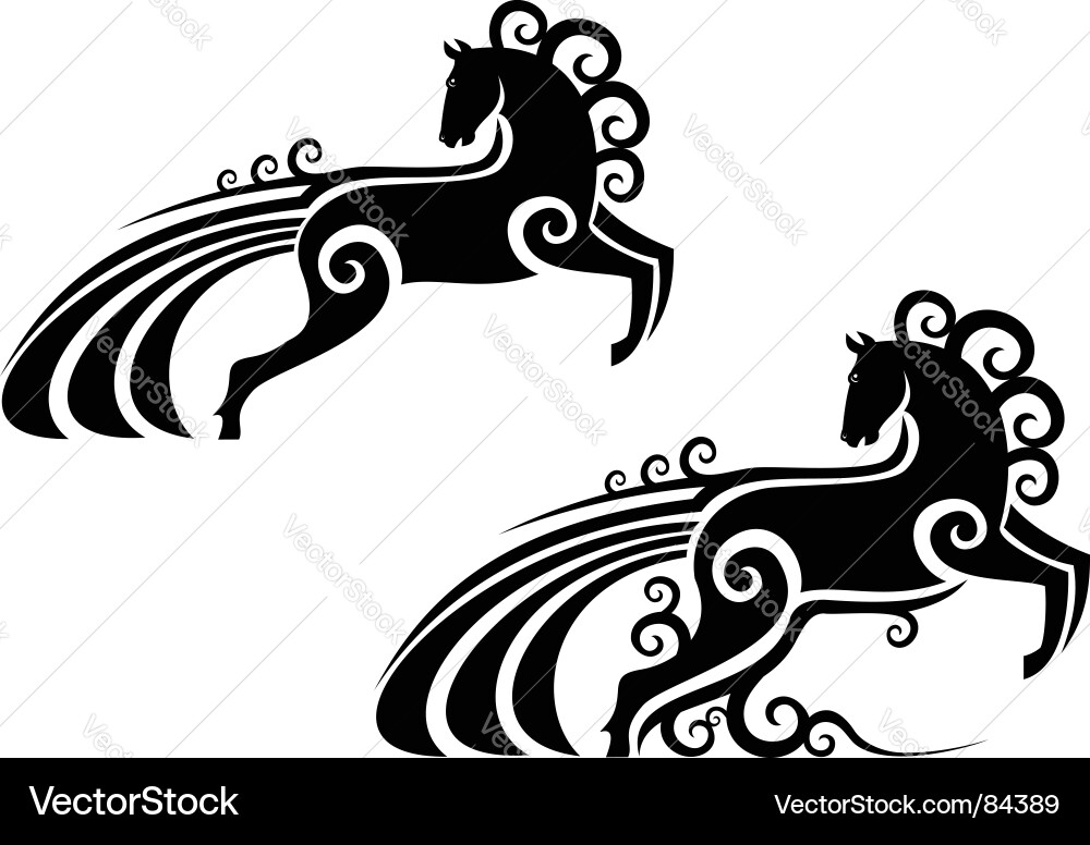 Stylized Horse Silhouette vector image
