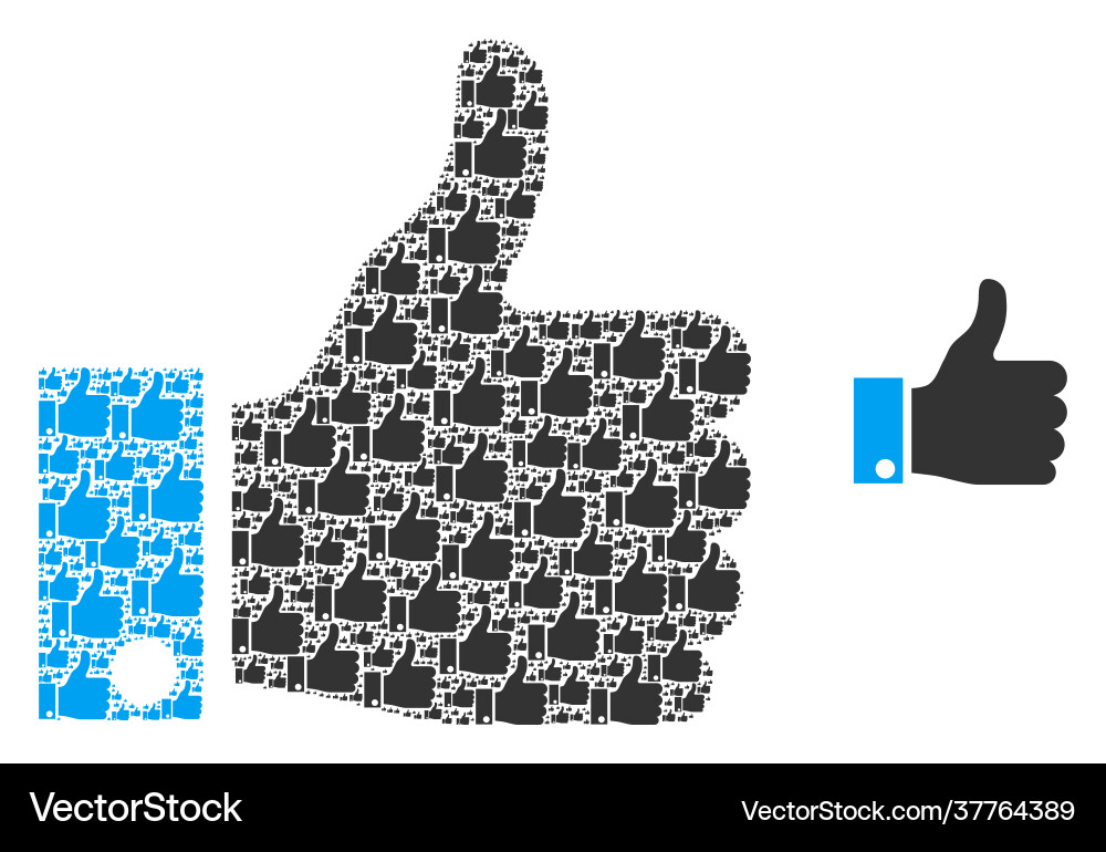 Thumb up recursion icon composition Thumb up recursion icon composition vector image
