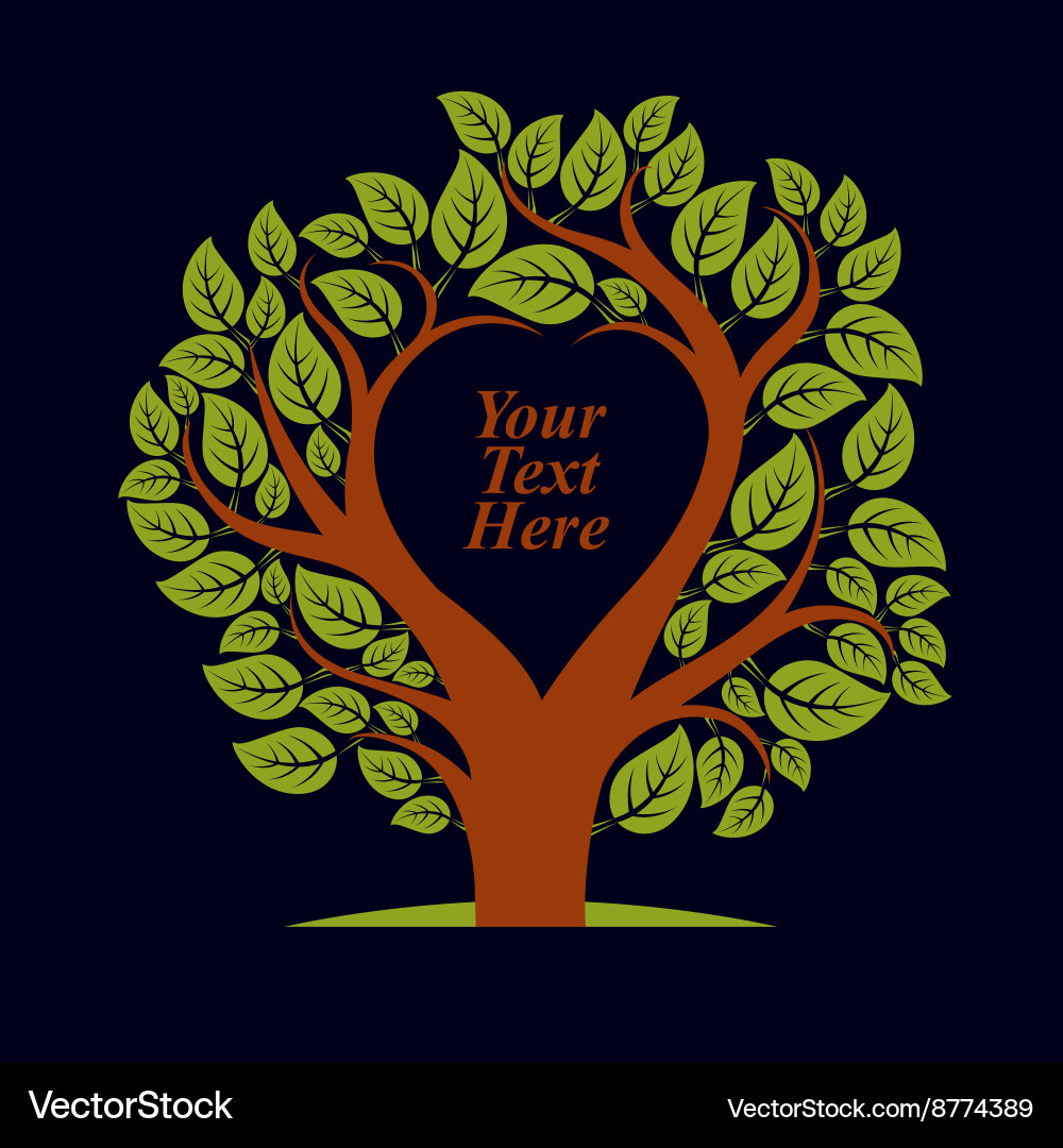 Tree with leaves and branches in the shap vector image