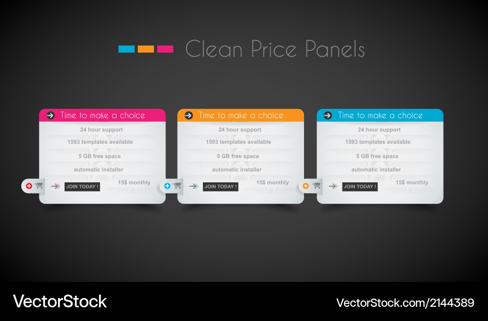 Web price shop panel with space for text and buy vector image