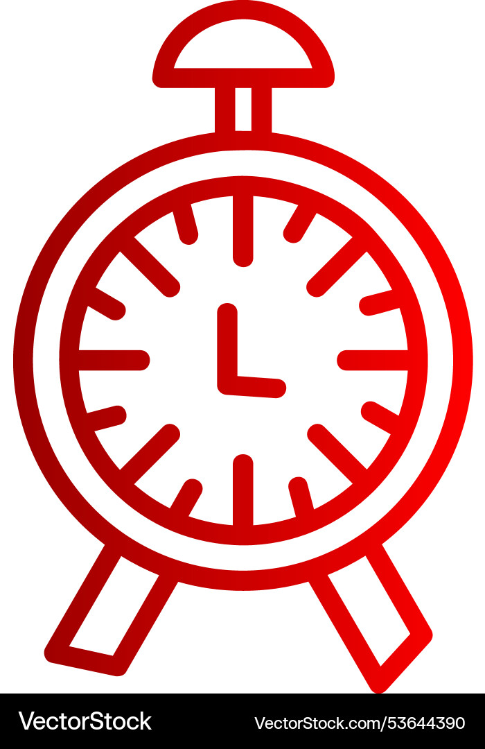 Alarm clock line gradient icon Vector Image