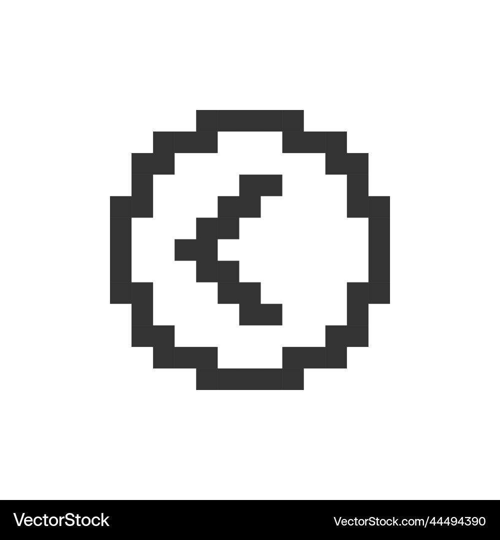 Arrow left button pixelated ui icon Arrow left button pixelated ui icon vector image