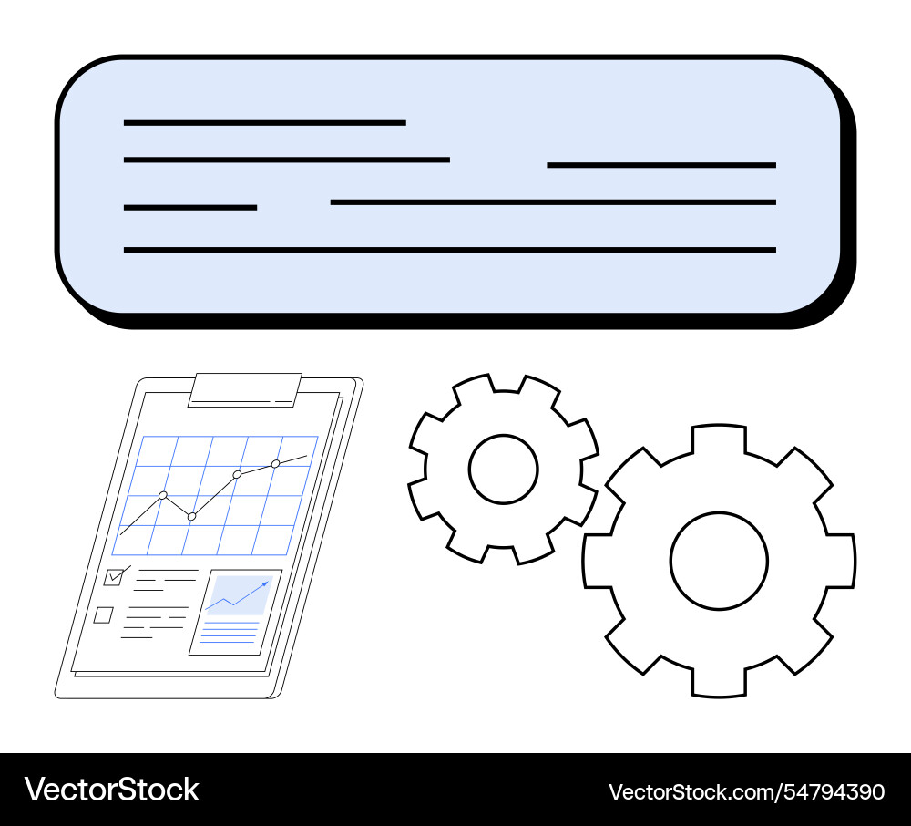 Business report and gears - analysis optimization Vector Image