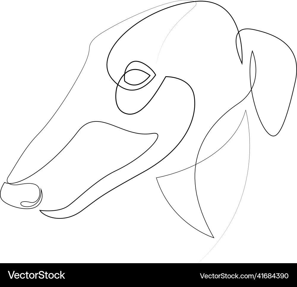Continuous line borzoi single minimal style Continuous line borzoi single minimal style vector image