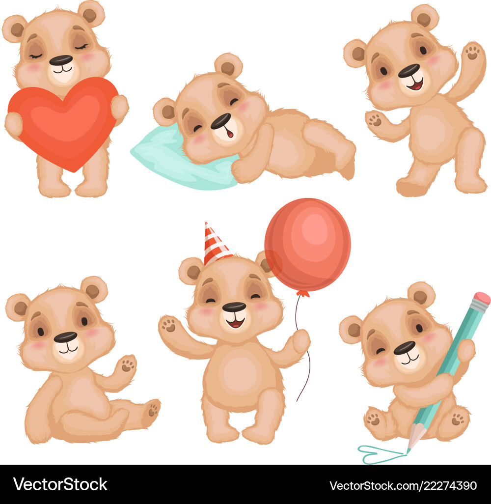 Cute bear pose animal teddy boy toys