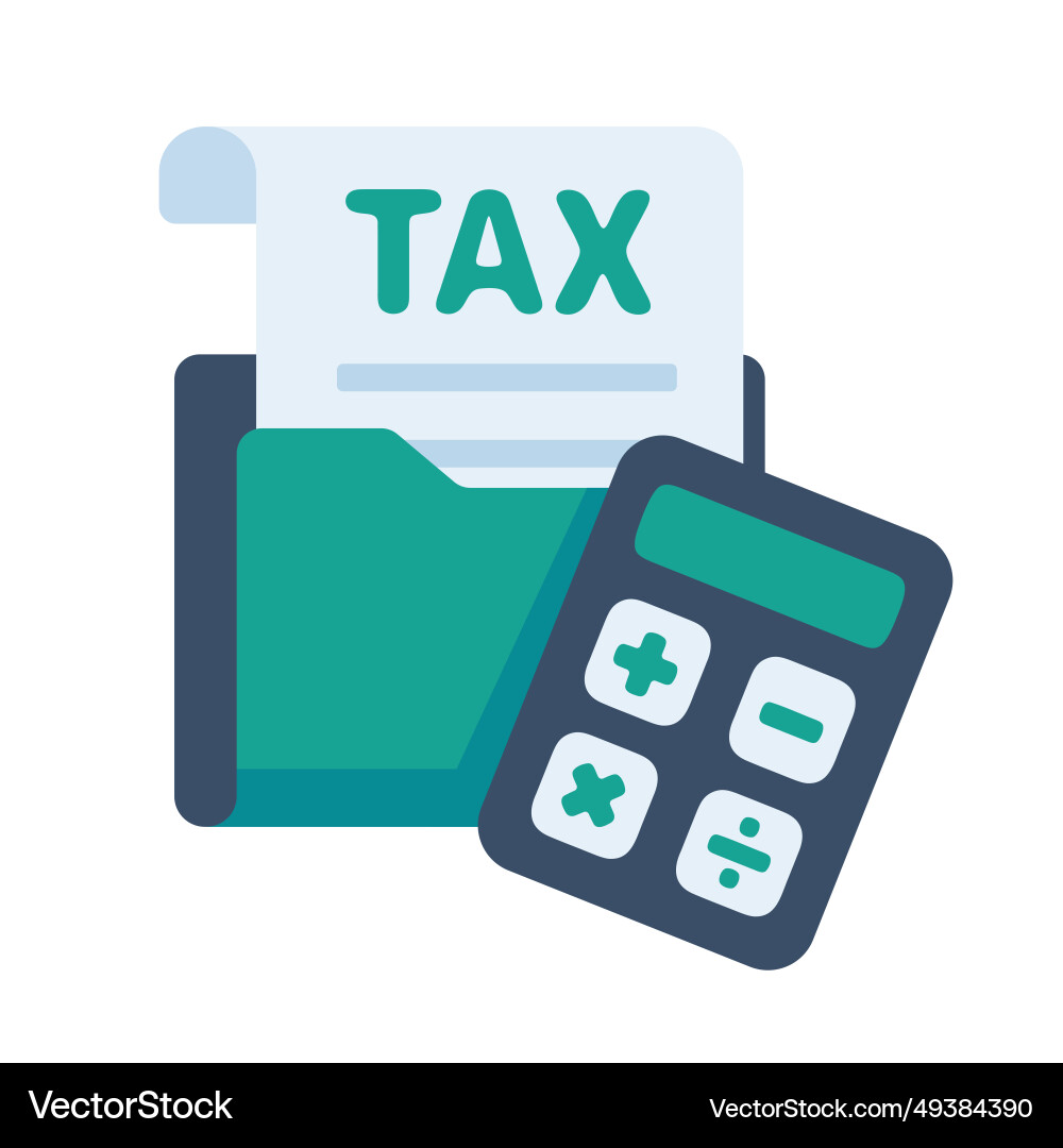 Document file supporting tax calculations vector image