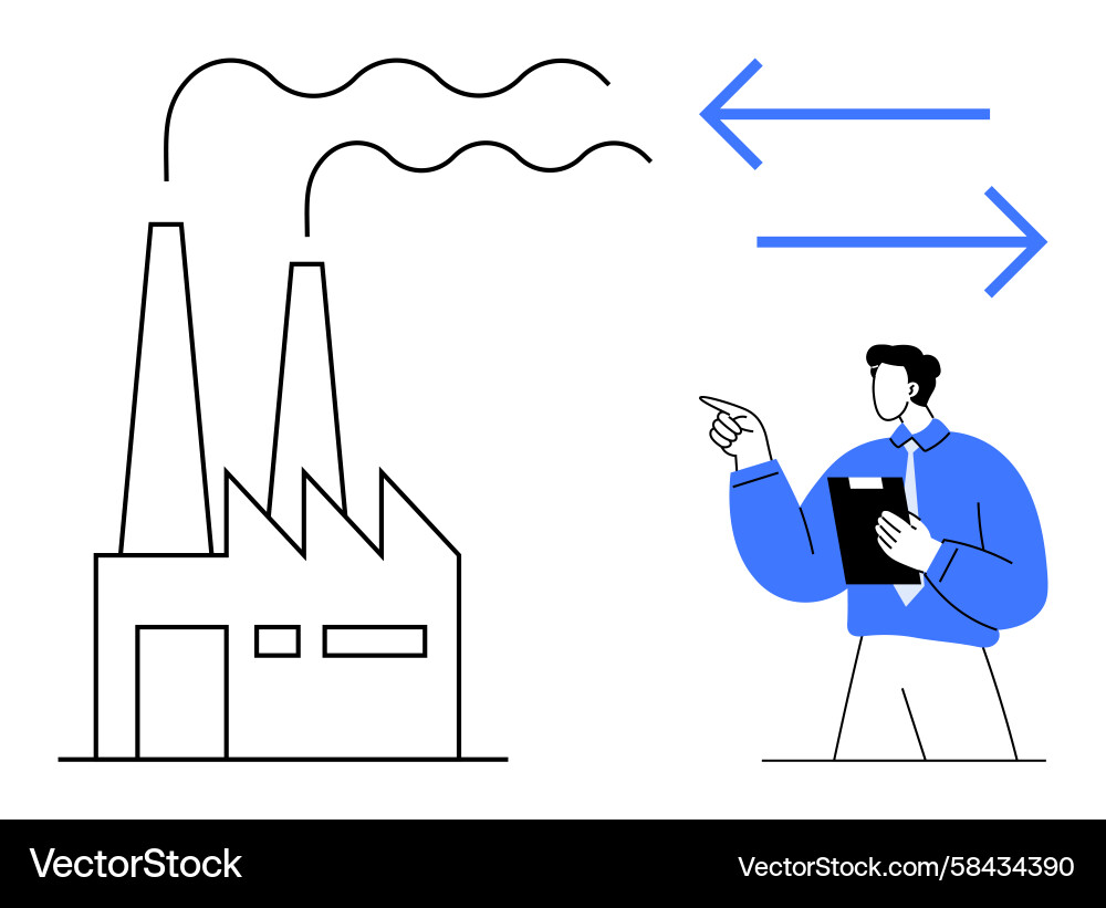 Factory Operations & Workflow Management Vector Image