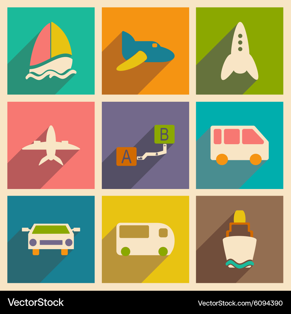 Flat with shadow concept and mobile application Vector Image