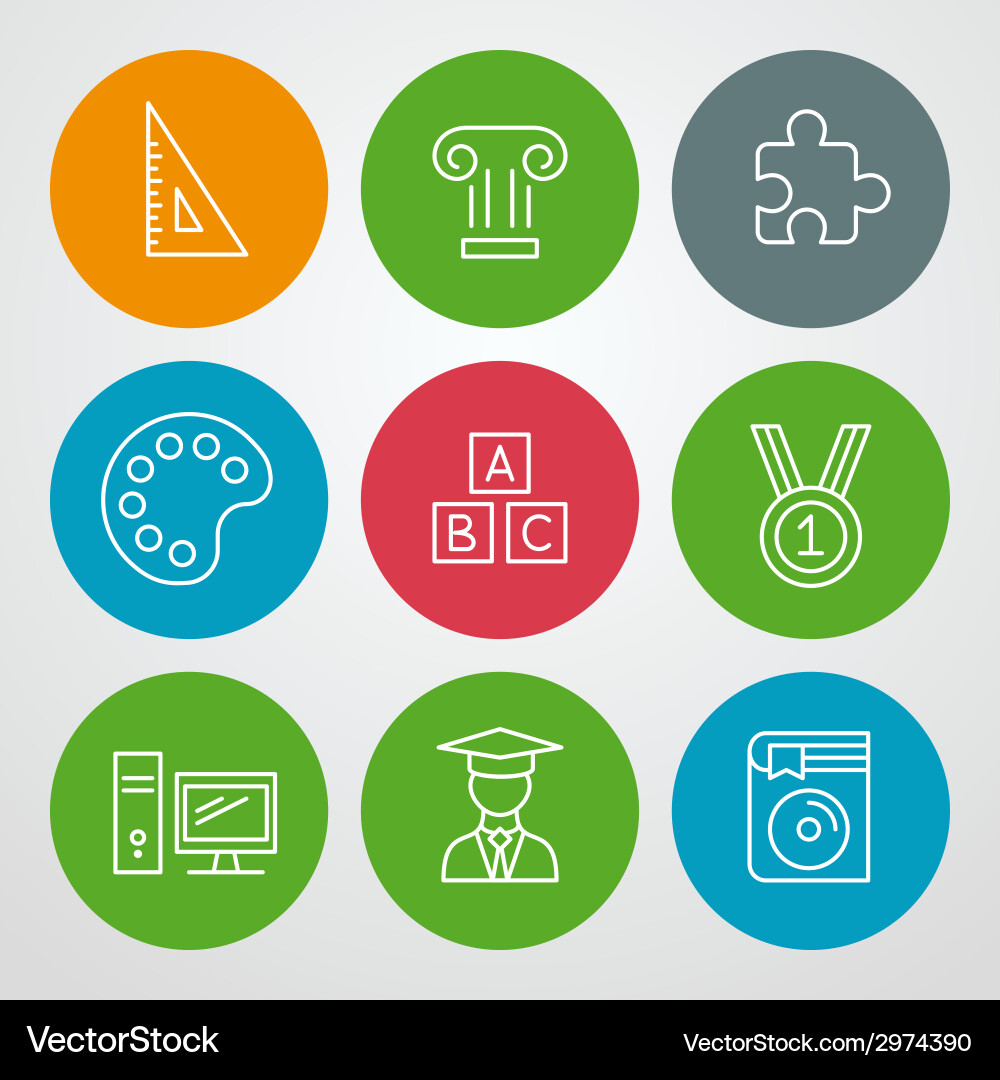 Line icons set for web site design and mobile apps Vector Image