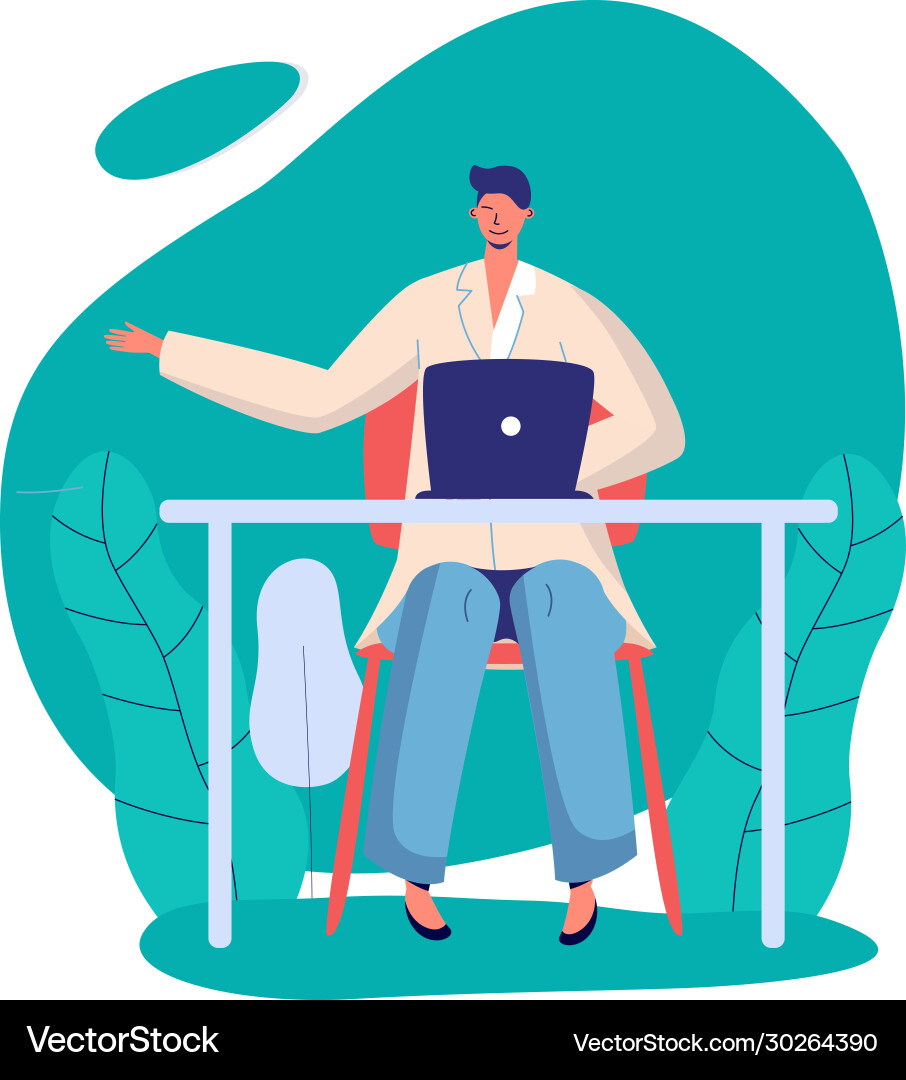 Online medicine remote examination doctor Online medicine remote examination doctor vector image