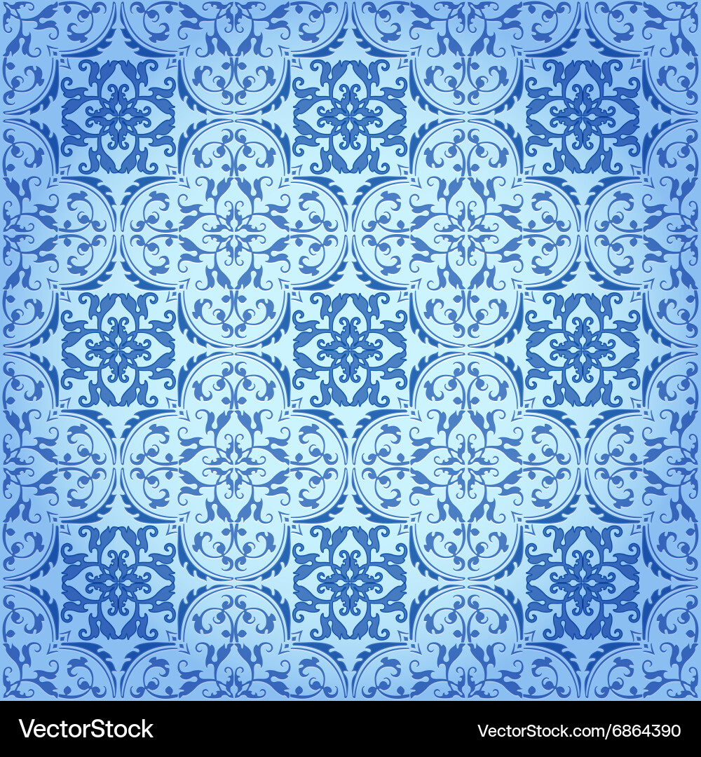 Seamless damask background pattern design vector image