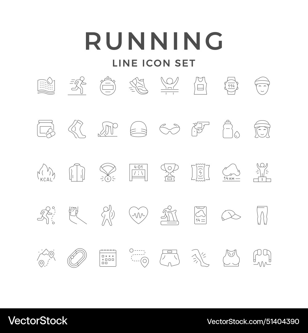 Set line icons of running Set line icons of running vector image