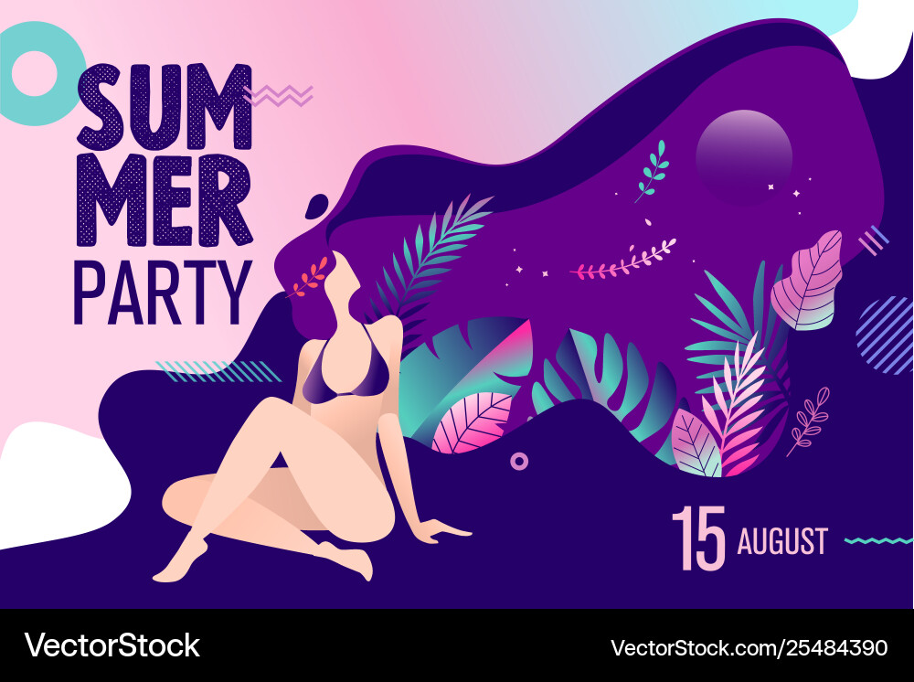 Summer party invitation Summer party invitation vector image
