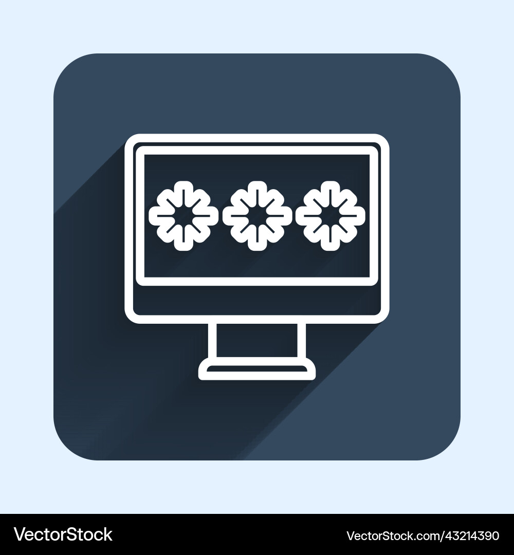 White line monitor with password notification icon White line monitor with password notification icon vector image