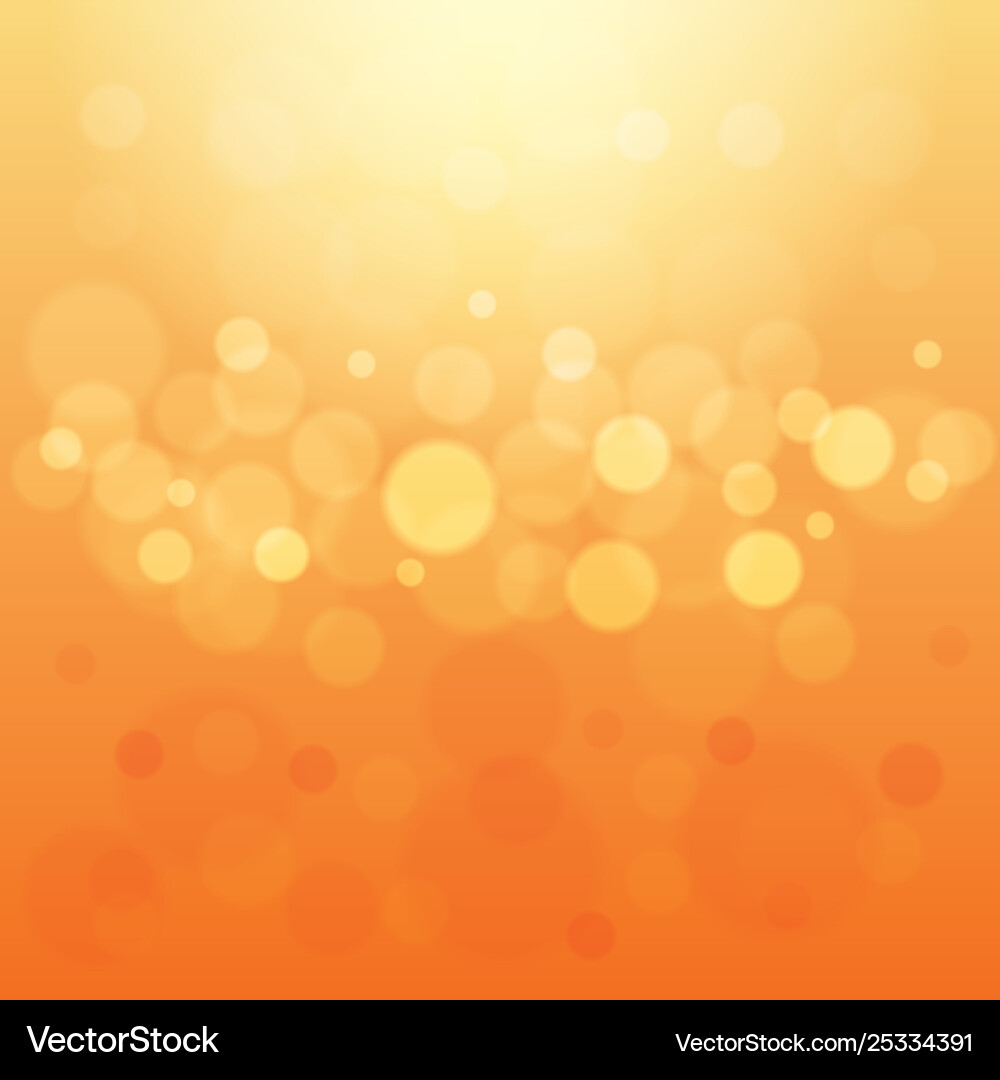 Abstract light orange background with bokeh vector image