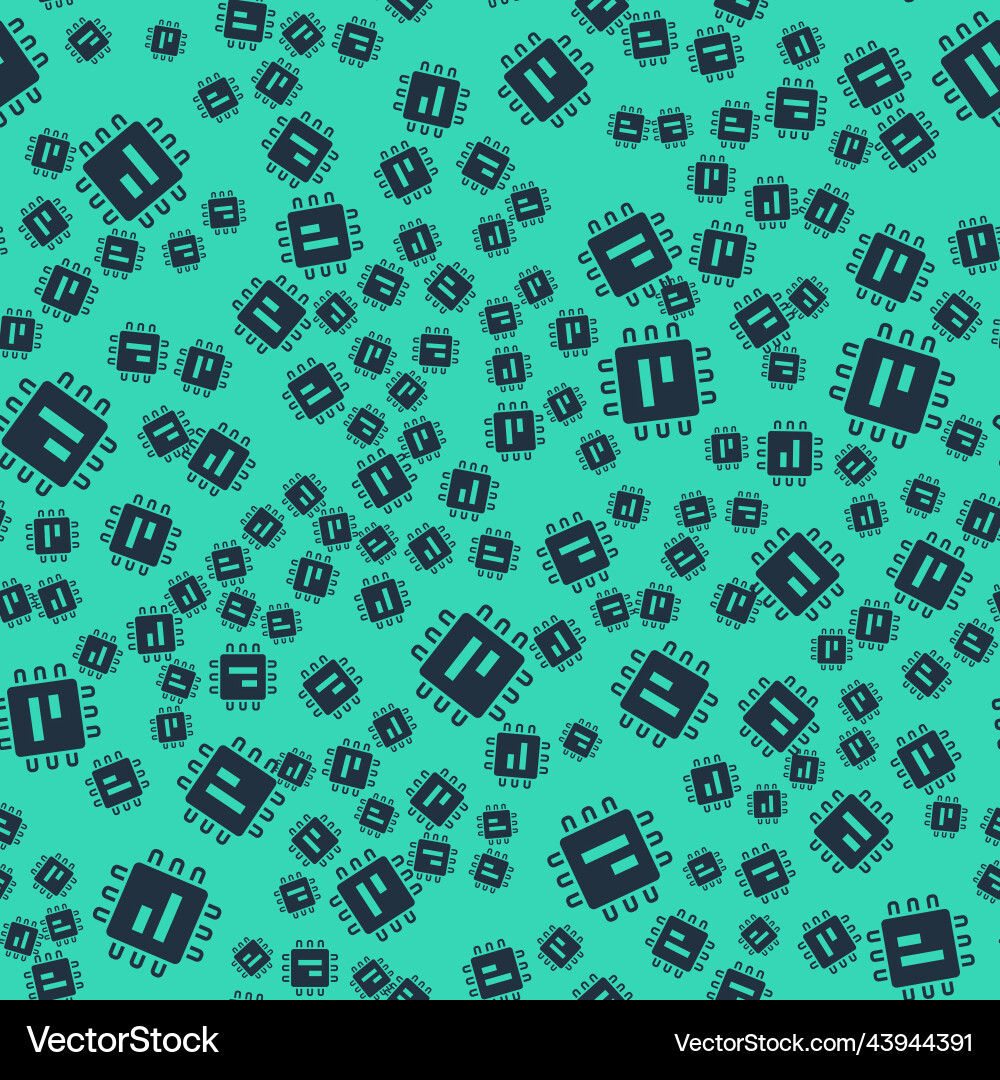 Black computer processor with microcircuits cpu Black computer processor with microcircuits cpu Vector Image