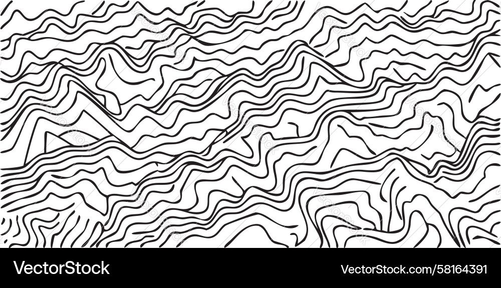 Black Flowing Lines Abstract Pattern Vector Image