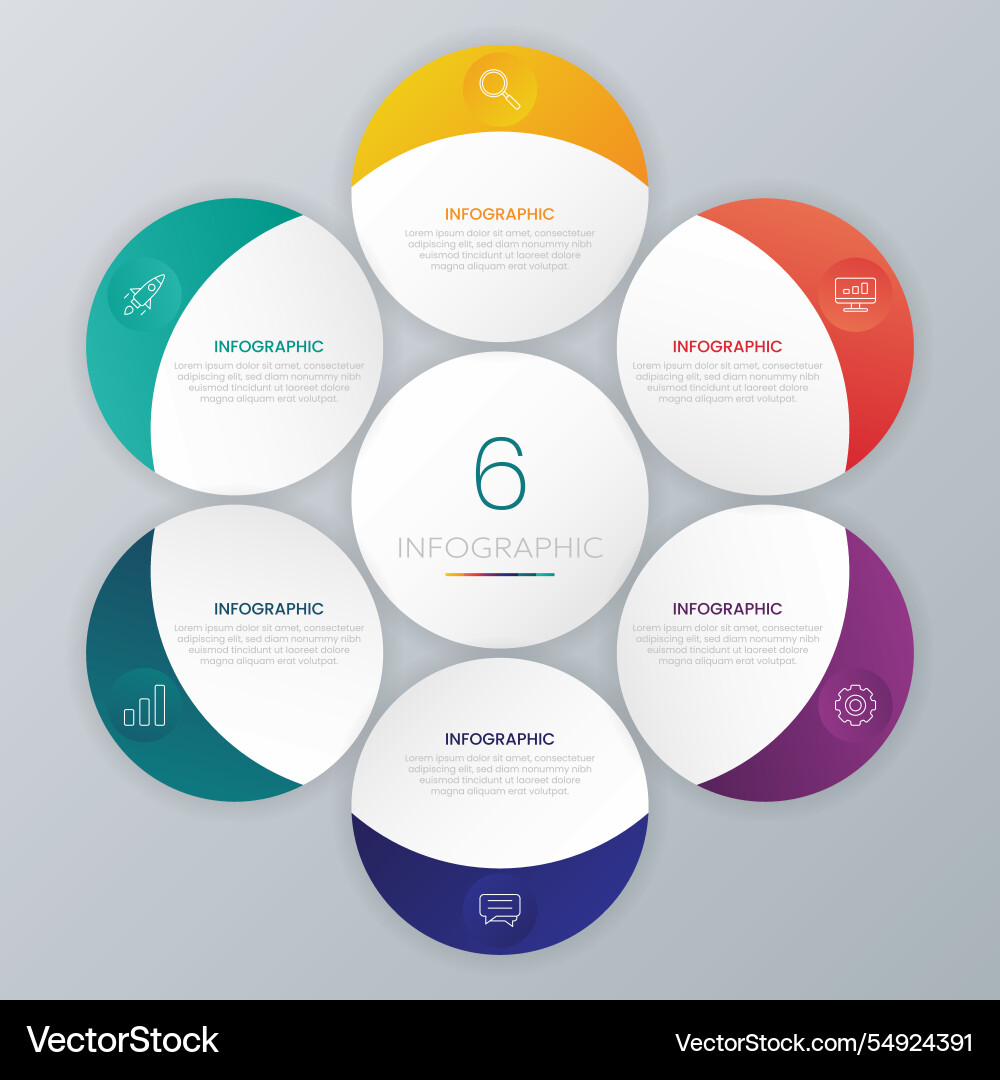 Circle shape infographic chart template Royalty Free Vector