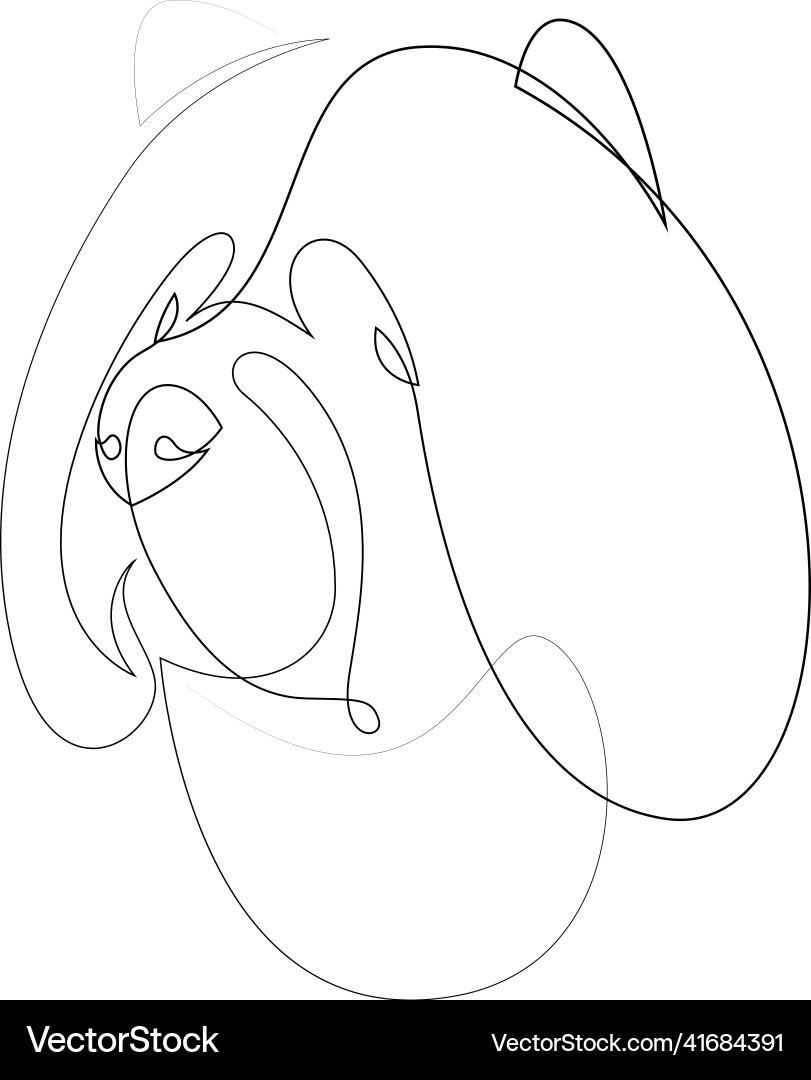 Continuous line chow single minimal Continuous line chow single minimal vector image