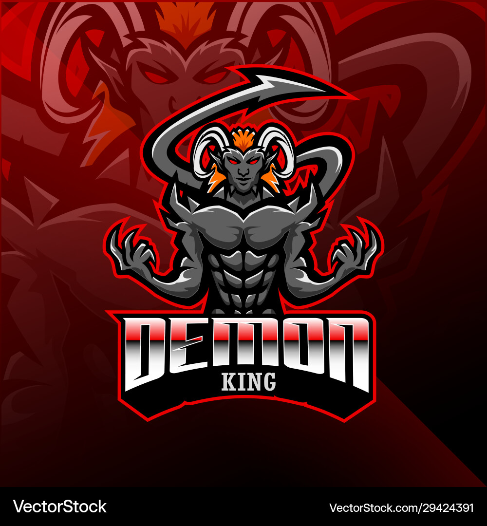 Demon King Esports Mascot Logo Vector Image