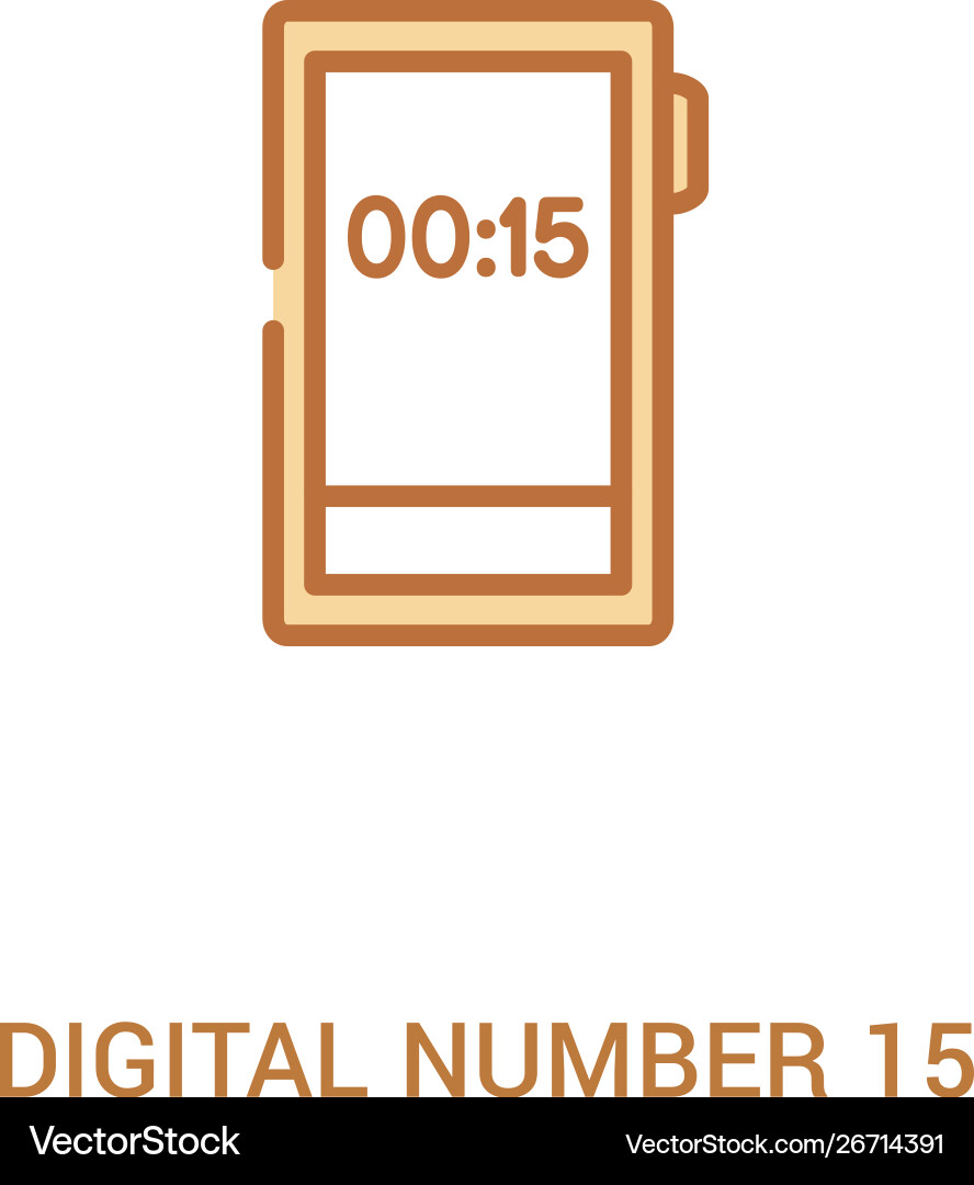 Digital number 15 concept 2 colored icon simple Digital number 15 concept 2 colored icon simple Vector Image