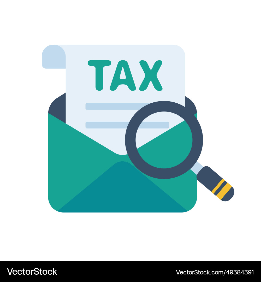 Document file supporting tax calculations vector image