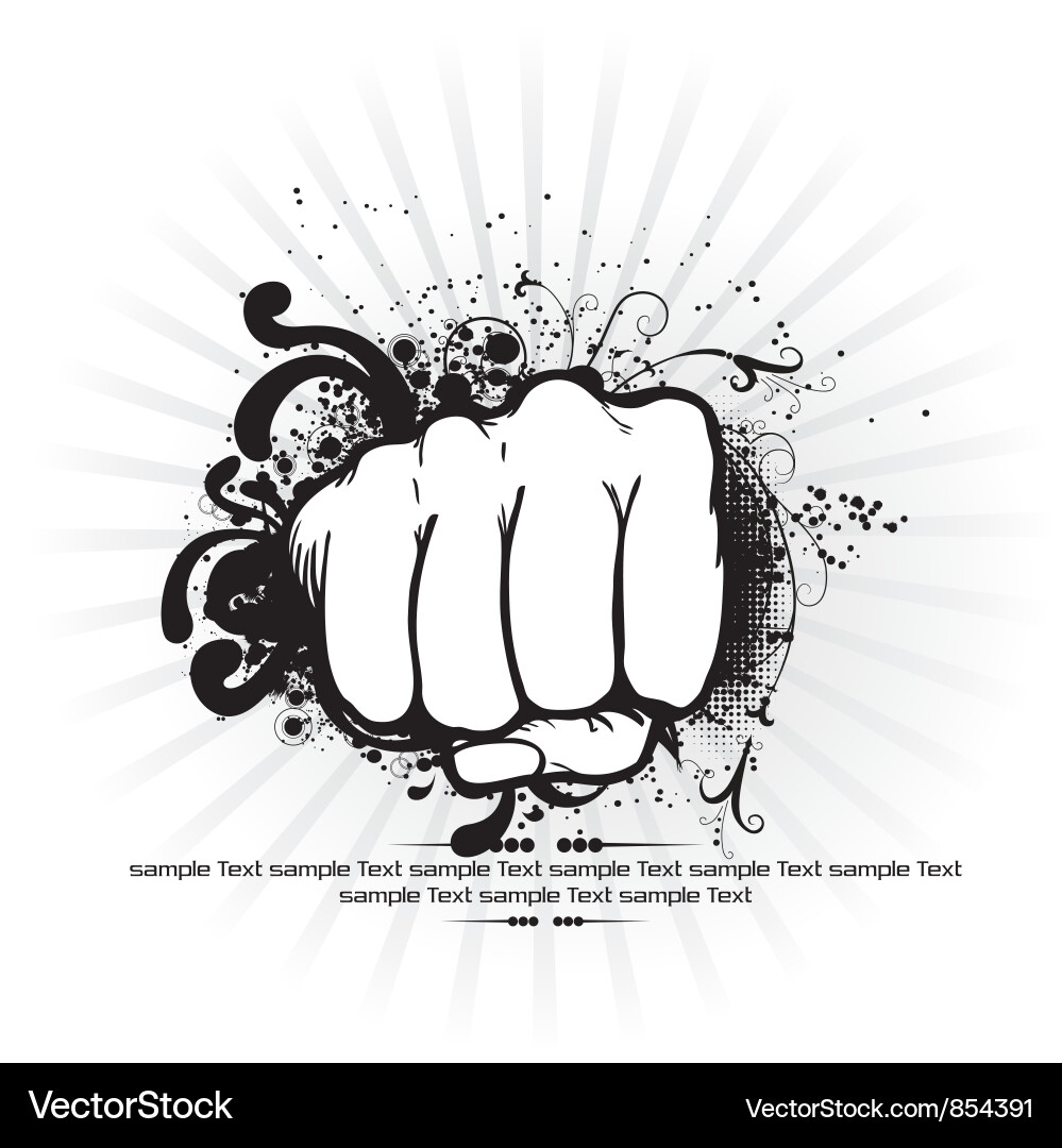 Dynamic Fist with Rayed Background vector image
