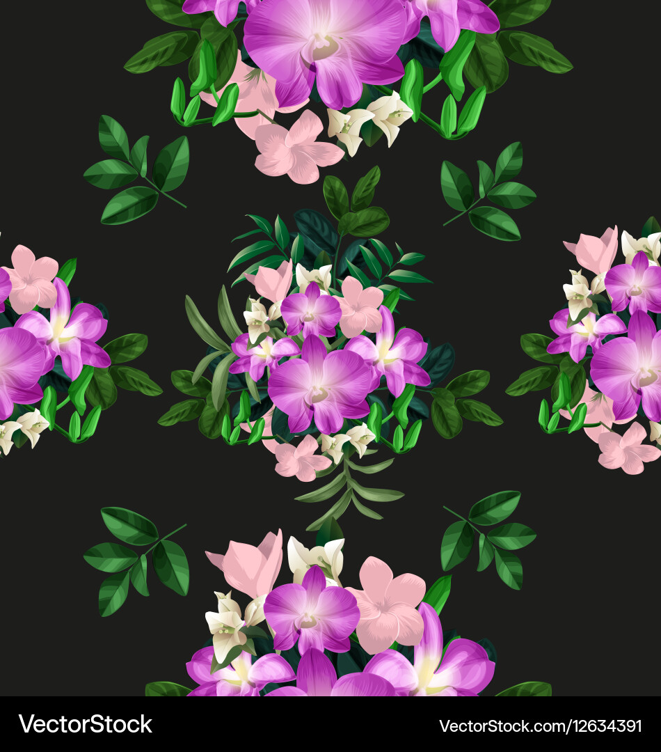 Floral seamless pattern vector image