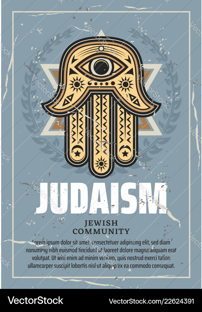 Hamsa talisman and star of david judaism religion Hamsa talisman and star of david judaism religion vector image