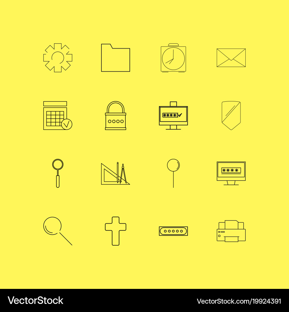 Internet of things linear icon set simple outline vector image